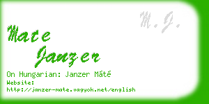 mate janzer business card