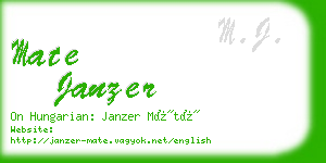 mate janzer business card